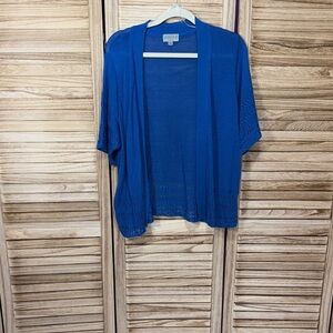 Joseph A Vibrant Blue Knit Open Front Cardigan Size 2X